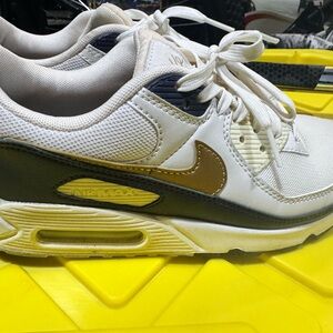 Nike Air Max White and Gold an Navy Sneakers